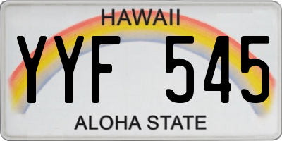 HI license plate YYF545