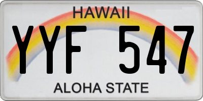 HI license plate YYF547