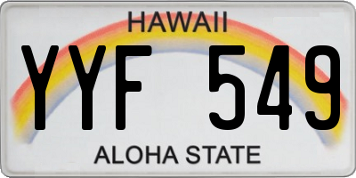 HI license plate YYF549