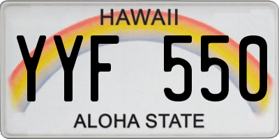 HI license plate YYF550