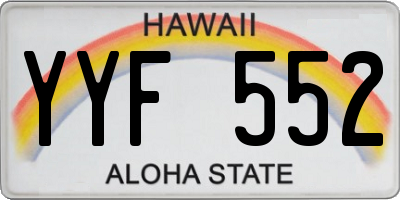 HI license plate YYF552