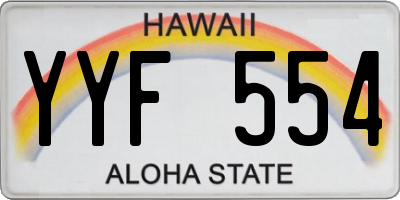 HI license plate YYF554