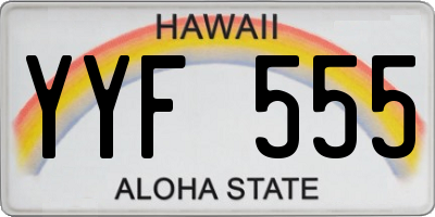 HI license plate YYF555