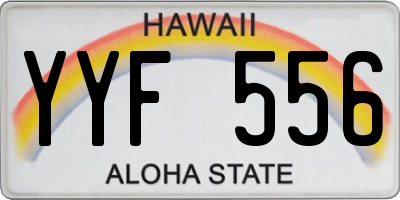 HI license plate YYF556