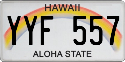 HI license plate YYF557