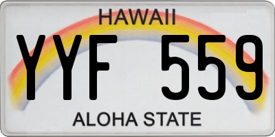 HI license plate YYF559