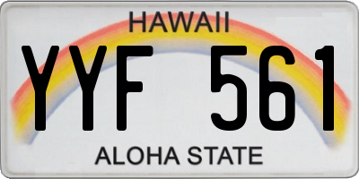 HI license plate YYF561