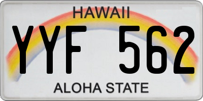 HI license plate YYF562