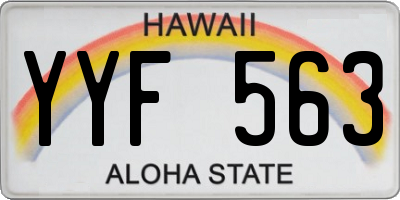 HI license plate YYF563