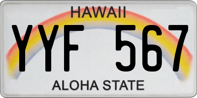 HI license plate YYF567