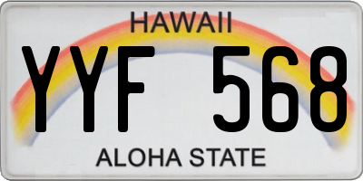 HI license plate YYF568
