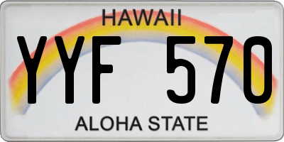 HI license plate YYF570