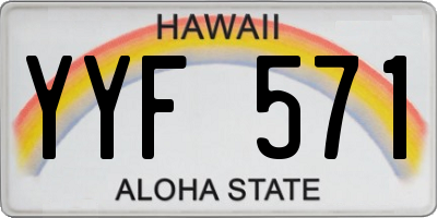 HI license plate YYF571