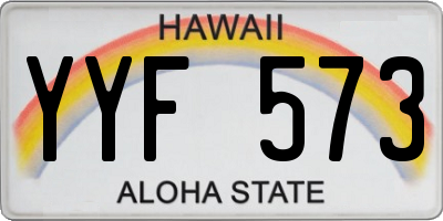HI license plate YYF573