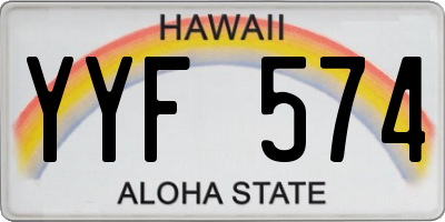 HI license plate YYF574