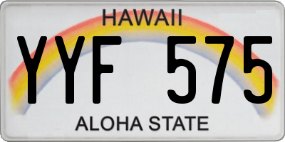 HI license plate YYF575