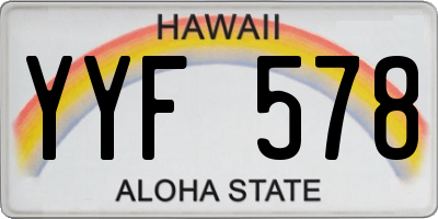 HI license plate YYF578