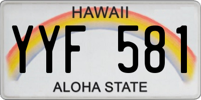 HI license plate YYF581