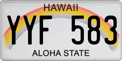 HI license plate YYF583