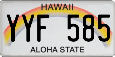 HI license plate YYF585