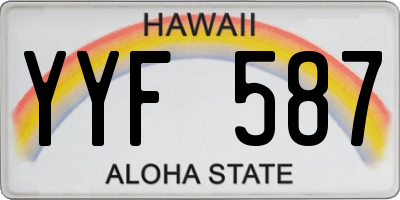 HI license plate YYF587