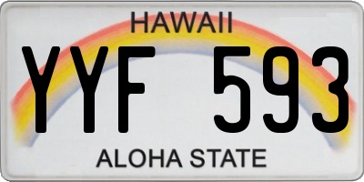HI license plate YYF593