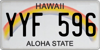 HI license plate YYF596