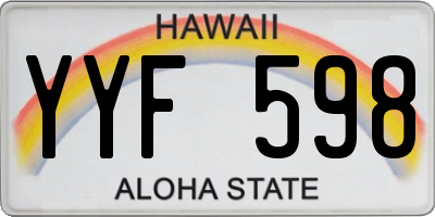 HI license plate YYF598