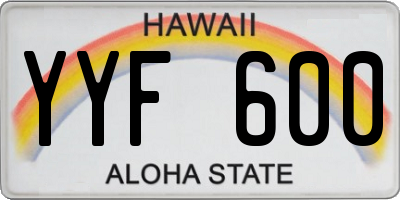 HI license plate YYF600