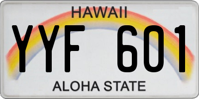 HI license plate YYF601