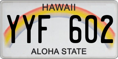 HI license plate YYF602