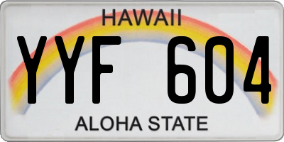 HI license plate YYF604