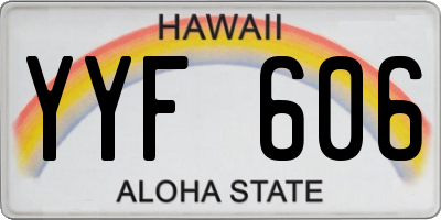 HI license plate YYF606