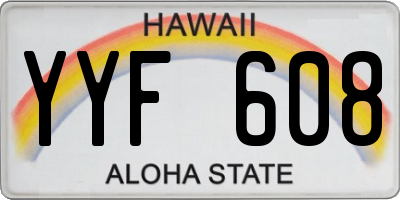 HI license plate YYF608