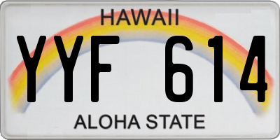 HI license plate YYF614