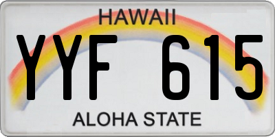HI license plate YYF615