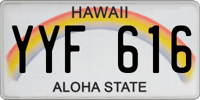 HI license plate YYF616