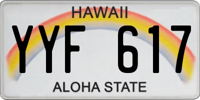 HI license plate YYF617