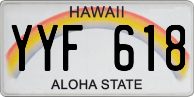HI license plate YYF618