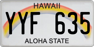 HI license plate YYF635