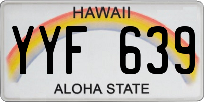 HI license plate YYF639