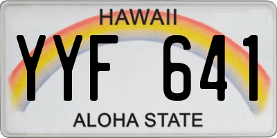 HI license plate YYF641