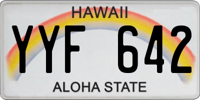 HI license plate YYF642