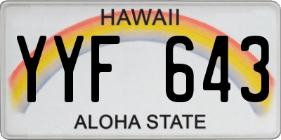 HI license plate YYF643