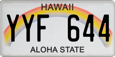HI license plate YYF644
