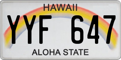 HI license plate YYF647