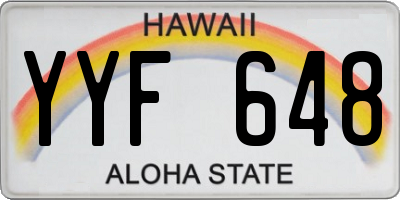 HI license plate YYF648