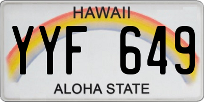 HI license plate YYF649