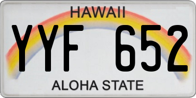 HI license plate YYF652