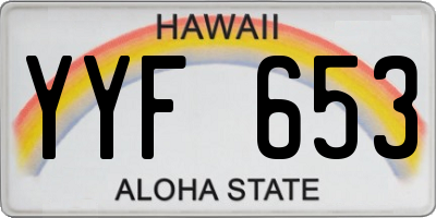 HI license plate YYF653